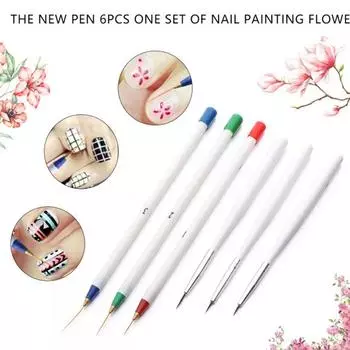 6шт дизайн ногтей кисть точечная живопись рисунок чередование лайнер ручка набор инструментов