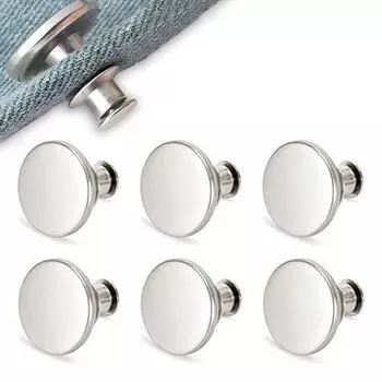 6шт-джинсы пуговицы на талии без гвоздей регулируемые удлинители талии пуговицы съемные пряжки на талии для брюк белый