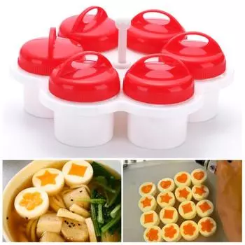 6шт форма для яиц на пару с кистью 6 форм пищевой полипропилен термостойкое антипригарное покрытие