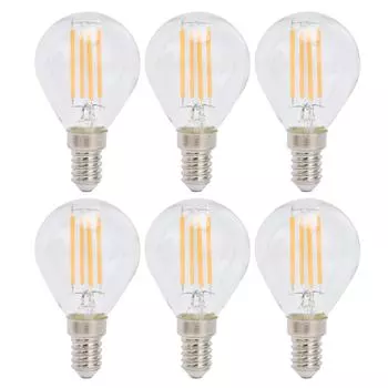 6шт G45 винтажная лампа прозрачная E14 цоколь лампа для домашнего декоративного освещения 6Вт 220В теплый