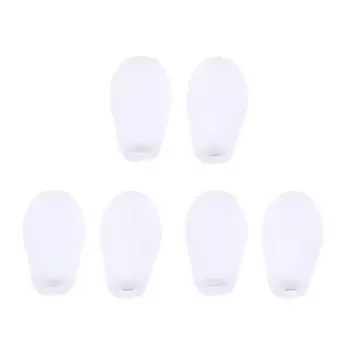 6шт гелевых разделителей для пальцев ног - регулируемый корректор косточки для облегчения боли и профилактики мозолей, многоразовые силиконовые протекторы с нескользящей конструкцией One Size белый