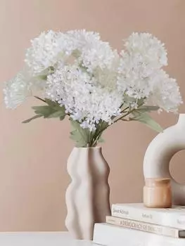 6шт искусственные цветы гортензии объемный букет гортензий 3 головки пластиковые цветы гортензии 66см длинный стебель искусственные цветы для свадьбы домашний декор белый