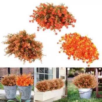 6шт искусственные шелковые цветы 13,5 дюймов для украшения домашнего кухонного свадебного стола One Size оранжевый