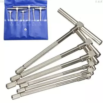 6шт/комплект 8-150мм (5/16 -6 ) Набор телескопических калибров Внутренний калибр, калибры для отверстий для быстрого измерения внутренней части отверстий one-size серебряный