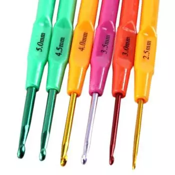 6шт/комплект пластиковая ручка алюминиевые крючки вязать иглы ткать ремесла