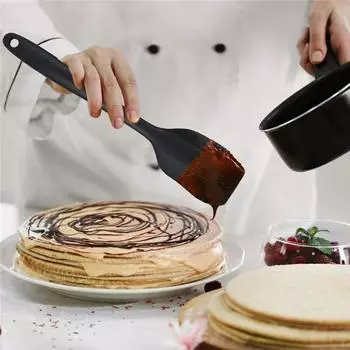 6шт/комплект термостойкий силиконовый шпатель набор пищевой скребок для крема масло намазка торт чёрный