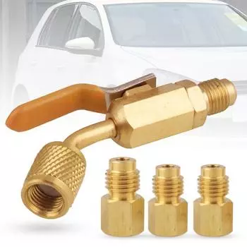 6шт кондиционер медный шар угловой клапан хладагента компактный адаптер HVAC AC вакуумный насос