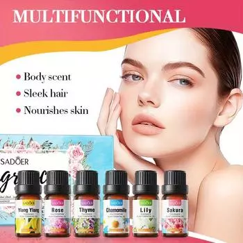 6шт / коробка. Ароматные растительные эфирные масла. Nourish The Skin, Universal Body Essence Fragrance Essential Oil Set Body All-purpose Serum 6cps/box
