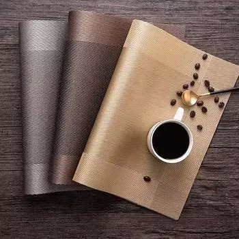 6шт коврик для стола изоляционный коврик подставка для столовых приборов DIY вырезанный несмываемый водонепроницаемый коврик для столовых приборов западный ресторан простая и изысканная подставка для столовых приборов M золотой