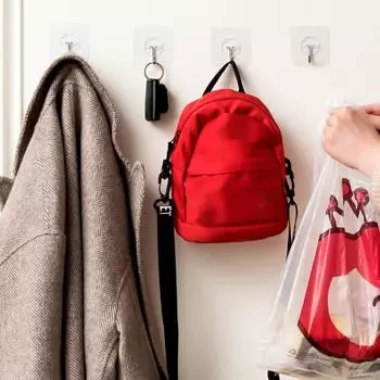 6шт крючки прозрачные самоклеящиеся домашние вешалки из ПВХ с сильной адгезией для ванной комнаты чистый