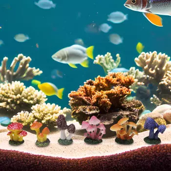 6шт мини-грибные фигурки микропейзажный декор маленькая модель цветочного горшка для газона