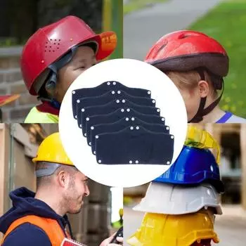 6шт Мягкий шлем Повязка на голову Snap-On Подкладка для шлема Аксессуары для касок Потовые накладки для шлемов Лето темно-синий