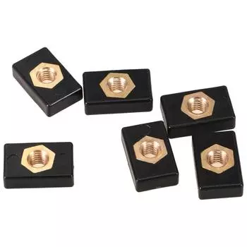 6шт. Пластиковая гайка-переходник для гусеницы для каяка 22x14mm чёрный