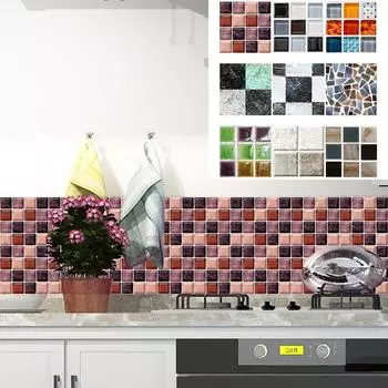 6шт плитка мозаика плитка наклейки кухня ванная комната личность анти-плитка наклейки One Size