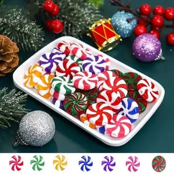 6шт поддельные рождественские конфеты красный белый Рождественская елка подвесной кулон конфеты украшения DIY