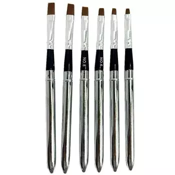 6шт различных размеров съемные УФ-гелевые кисти набор ручек акриловый дизайн ногтей DIY инструмент для ногтей