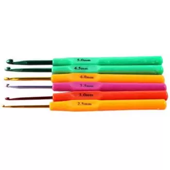 6шт разноцветные пластиковые ручки алюминиевые крючки вязальные иглы плетение ремесло