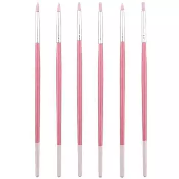 6шт резьба скульптура точечный инструмент деревянная ручка силиконовые кисти для дизайна ногтей ручки