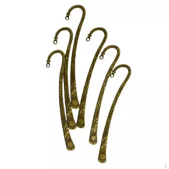 6шт резные закладки из бисера с крючком-петлей фурнитура для ювелирных изделий бронза