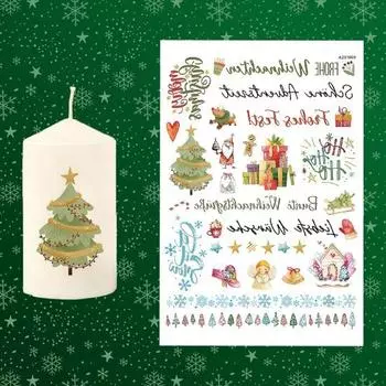 6шт рождественские свечи татуировки DIY наклейки богатые узоры самоклеющиеся простые операции декоративные наклейки