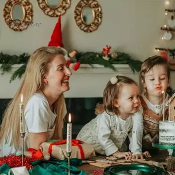 6шт рождественские свечи татуировки DIY наклейки богатые узоры самоклеющиеся простые операции декоративные наклейки 6pcs