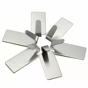 6шт самоклеящаяся вешалка для кухни, ванной комнаты, двери из нержавеющей стали, липкий крючок 6pcs