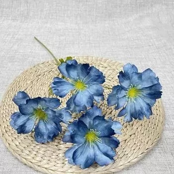 6шт шелковые полевые цветы искусственные цветы поддельные цветы для вазы для декора гостиной цветочные композиции центральный элемент свадебные букеты для невесты синий