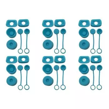 6шт. Силиконовая пробка для защиты от проливания стакана для воды. (синий)