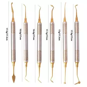 6шт стоматологический шпатель композитные пломбы титановый наконечник набор смоляных пломб стоматологические принадлежности стоматологические инструменты золотистый