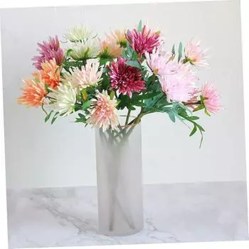 6шт Свадебный букет Растительные украшения Свадебные цветочные искусственные растения Искусственный букет Искусственные цветы Хризантема Гортензия Нордик белый