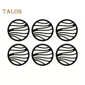 6шт теплоизоляционная подставка двухслойная антиожоговая противоскользящая легко моющаяся подставка для обеденного стола Round