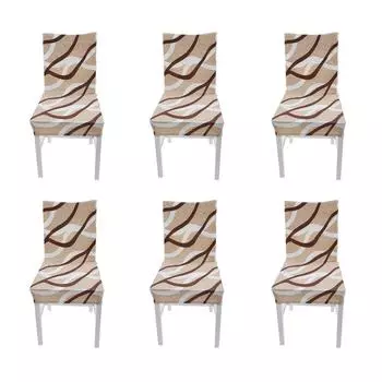 6шт Высокоэластичные чехлы для стульев Съемные моющиеся пылезащитные чехлы для стульев для дома и гостиницыТип 2