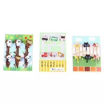 6шт животное кошка лапа фруктовая вилка мини мультфильм дети закуска торт выбрать зубочистку A