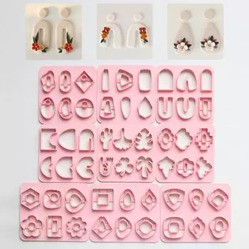6Type/Set Mini Clay Cutter Multiple Geometry Ceramic Earrings Cutting Mold DIY Soft Clay Ceramic Earrings Forms Jewelry Making Tool 1