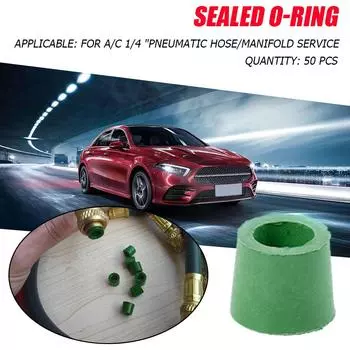 6UK 50 шт./лот A/C 1/4 заправочный шланг коллектор ремонт резиновое уплотнительное кольцо зеленое