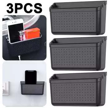 6UK Black Car Mobile Phone Holder Adhesive Car Storage Case For Coin Card Cell P