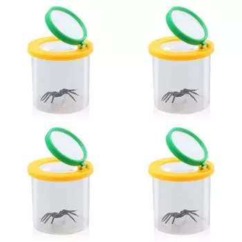 6UK Cylindrical Crawler Spider Insect Box Magnifying Glass Magnifier (Yellow)