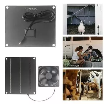 6V 6W Solar Exhaust Fan Waterproof Solar Panel Powered Fan Air Extractor Solar Powered Exhaust Fan Kit for Dog Chicken House RV CHINA