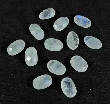 6X10MM натуральный радужный лунный камень огранки бриолет овальный драгоценный камень 31 шт лот RML-560