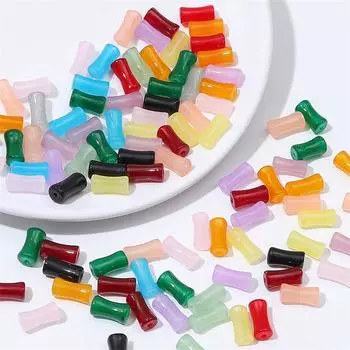 6x12 мм 20 шт./пакет стеклянные имитации нефрита с прямым отверстием бамбуковые узелковые бусины DIY браслет ожерелье серьги ювелирные аксессуары 6x12mm 20pcs/bag