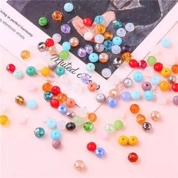 6x4 мм 100 шт. Для изготовления ювелирных изделий, ювелирные аксессуары, популярные хрустальные бусины, стеклянные бусины, плоские бусины, браслеты, ожерелья, серьги 6*4mm 100pcs чёрный