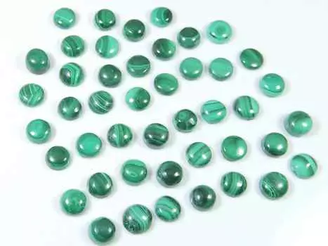 6X6 MM натуральный зеленый малахит круглый кабошон драгоценный камень россыпью 45 шт лот RQ-1604