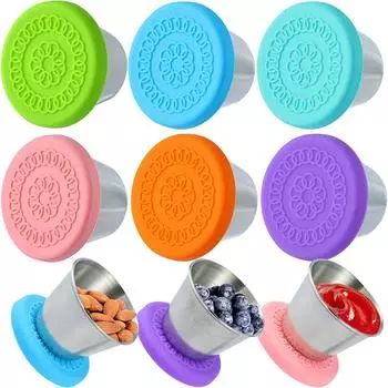 6x 2,47 унций контейнеров для заправки с крышками, небольшие многоразовые герметичные контейнеры из нержавеющей стали для ланч-боксов, контейнеров, пикников, подготовки