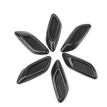 6x 3D Shark Gill Car Side Fake Vent Sticker Carbon Fiber Look Decoration Sticker