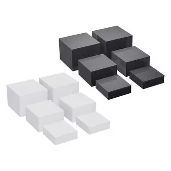 6x акриловых подставок для витрин с полым дном, буферные подставки для еды, коллекционных предметов, кейтеринговых изделий, художественной фотографии чёрный