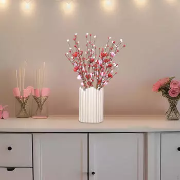 6x искусственных цветов на день Святого Валентина, украшение букета, романтическая длина, 42 см, красное и розовое сердце для