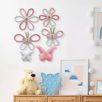 6x макраме настенный декор в стиле бохо для детской комнаты для девочек художественные акценты тканый цветок бабочка ромашка