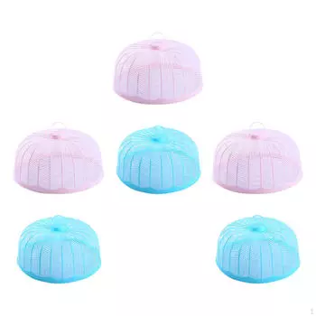 6x Mesh Food Covers Tents Round Screens Tableware for Kitchen Outdoor Picnic Table