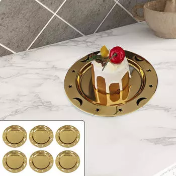 6x Metal Jewelry Storage Tray Business Cards Holder Fruit Snack for Front Door Wedding