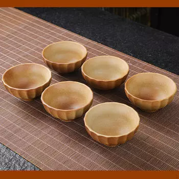 6x японские чайные чашки, чашка кунг-фу, традиционная портативная посуда для напитков ручной работы, саке для домашнего кафе